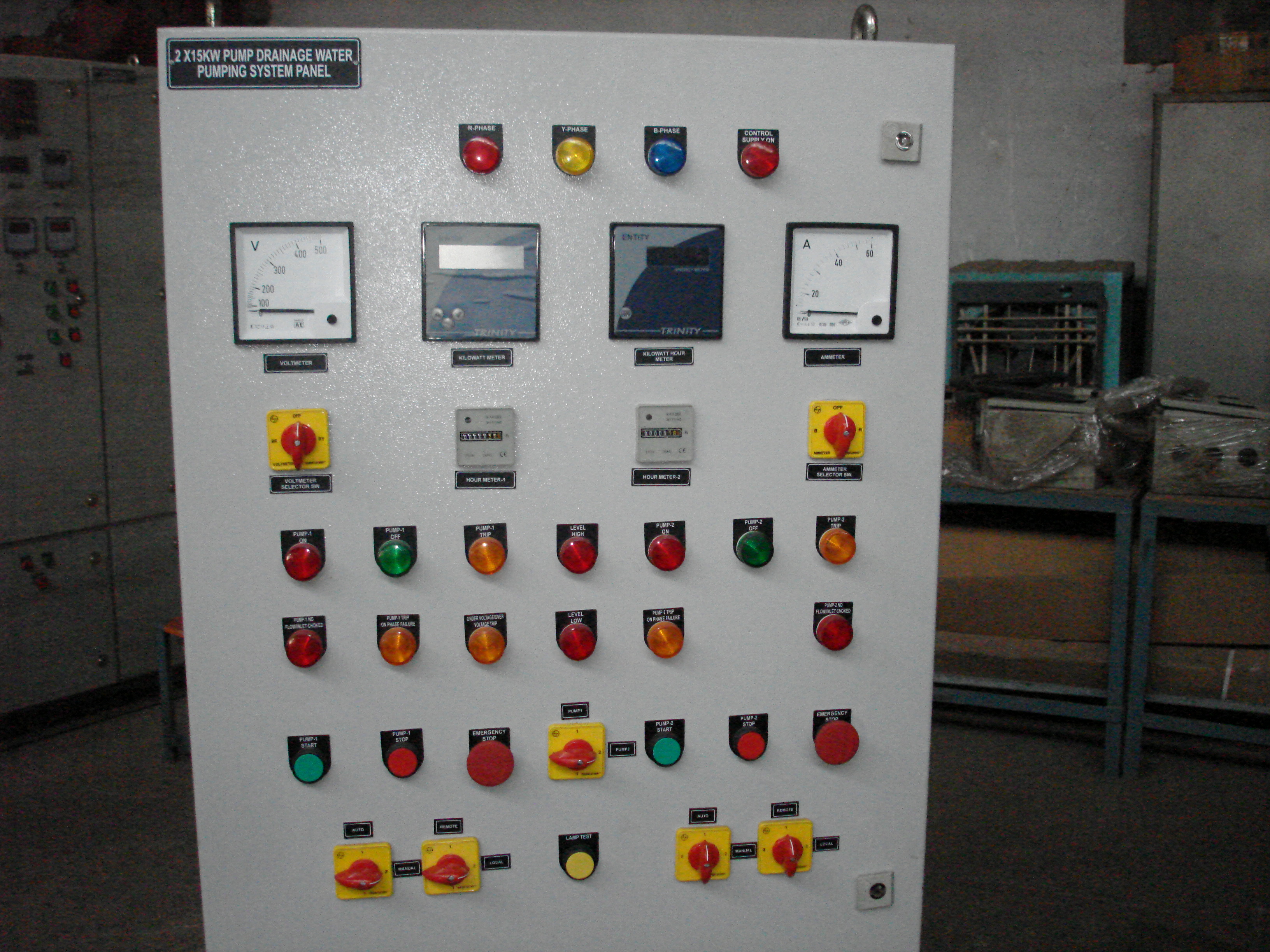 Hydro power plant panels and instruments