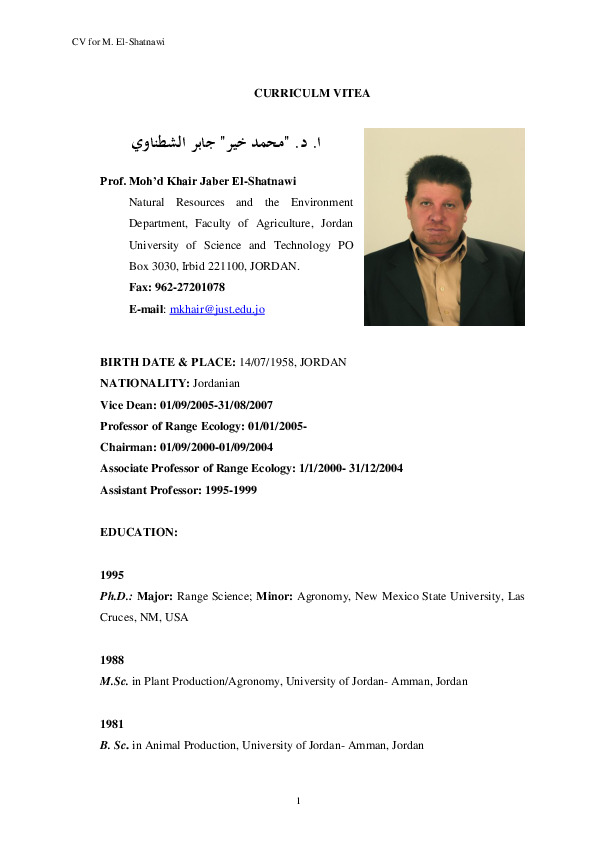 Mohd Shatnawi, Professor