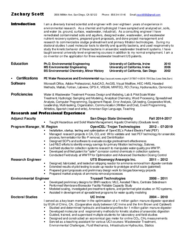 Zachary Scott, Environmental Engineer