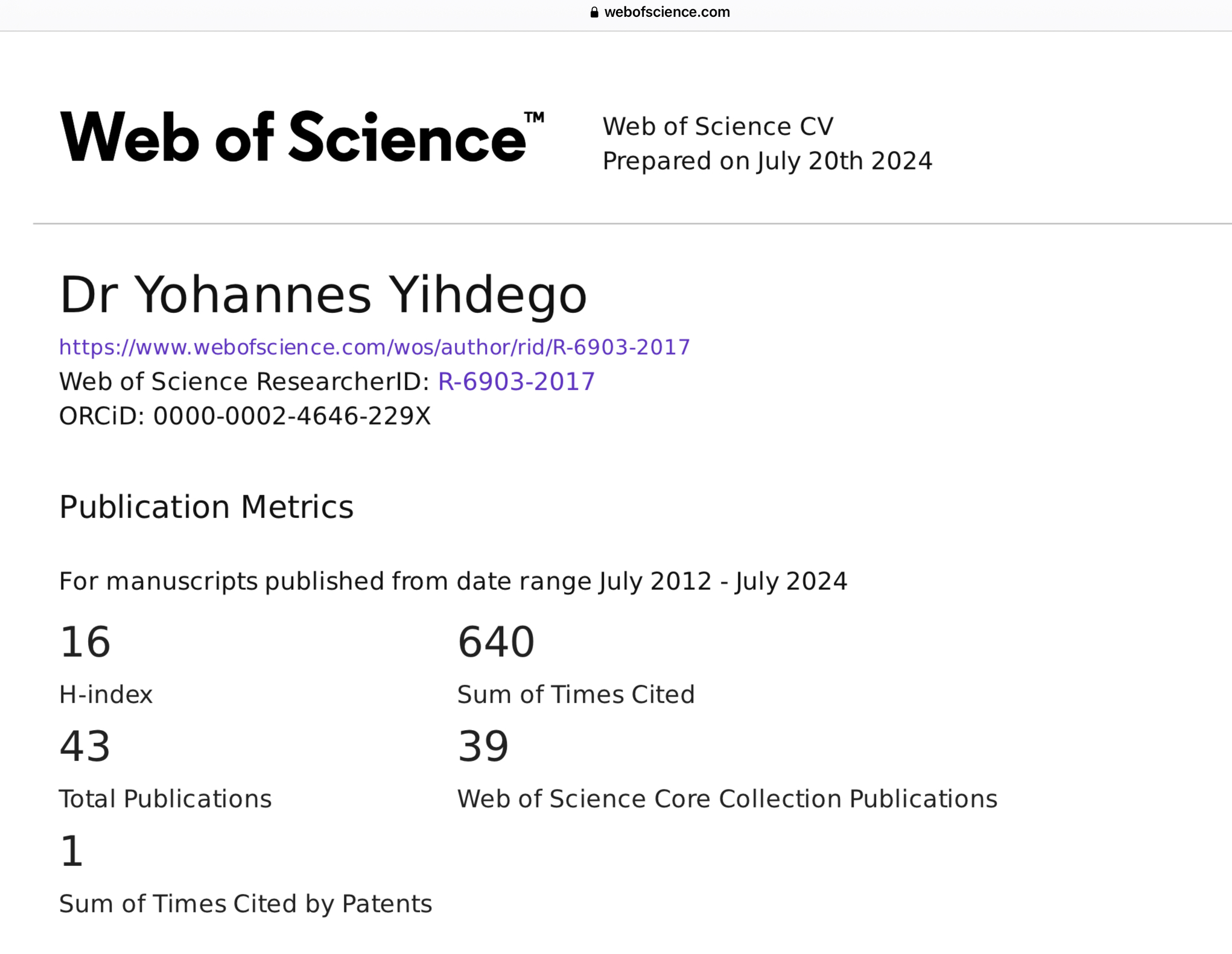 Published articles_Peer reviewed journals_Dr Yohannes Yihdego