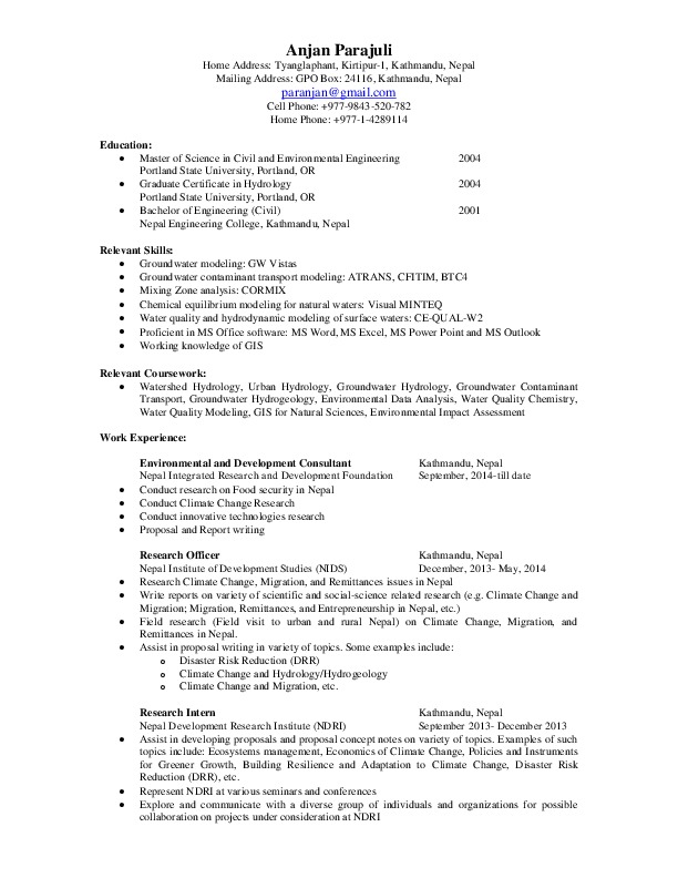 Anjan Parajuli, Nepal Integrated Research and Development Foundation (NIRAD) - Environmental Consultant