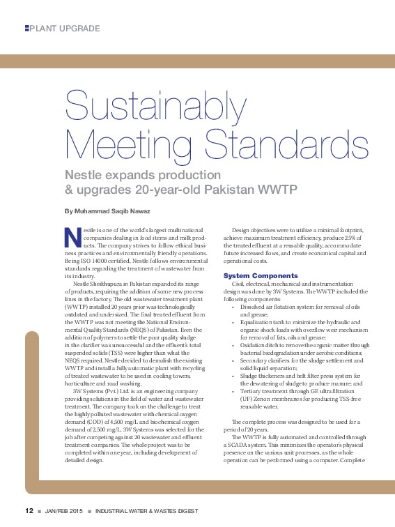 Nestle Waste Water Plant at Sheikhupura Pakistan was completed by 3W Systems Pvt. Ltd. Pakistan (www.3wsystems.com) on EPC basis. It's a 5,5...