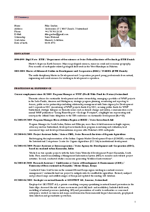 Felix Gnehm, WWF - Program Manager