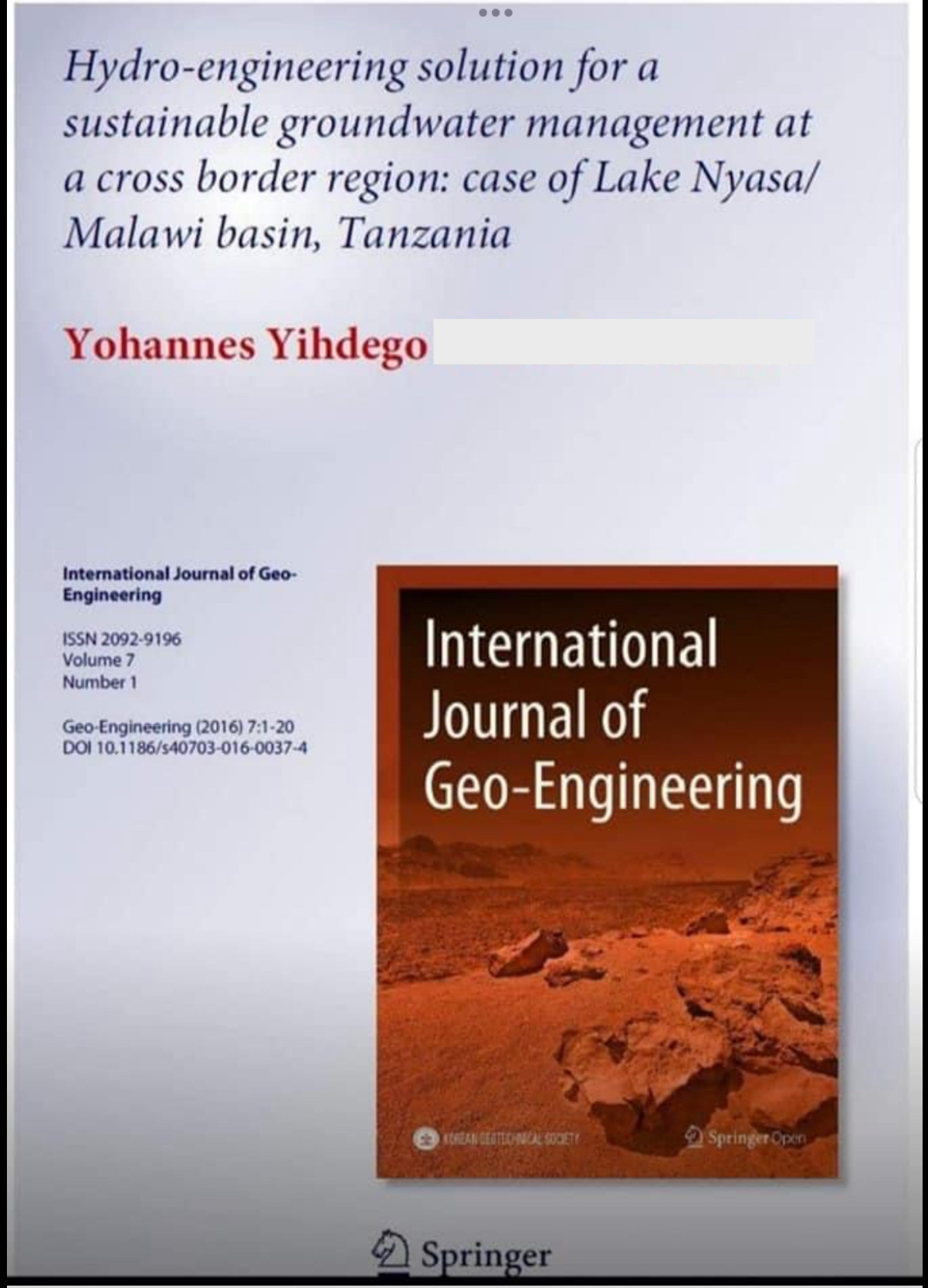 Published articles_Peer reviewed journals_Dr Yohannes Yihdego