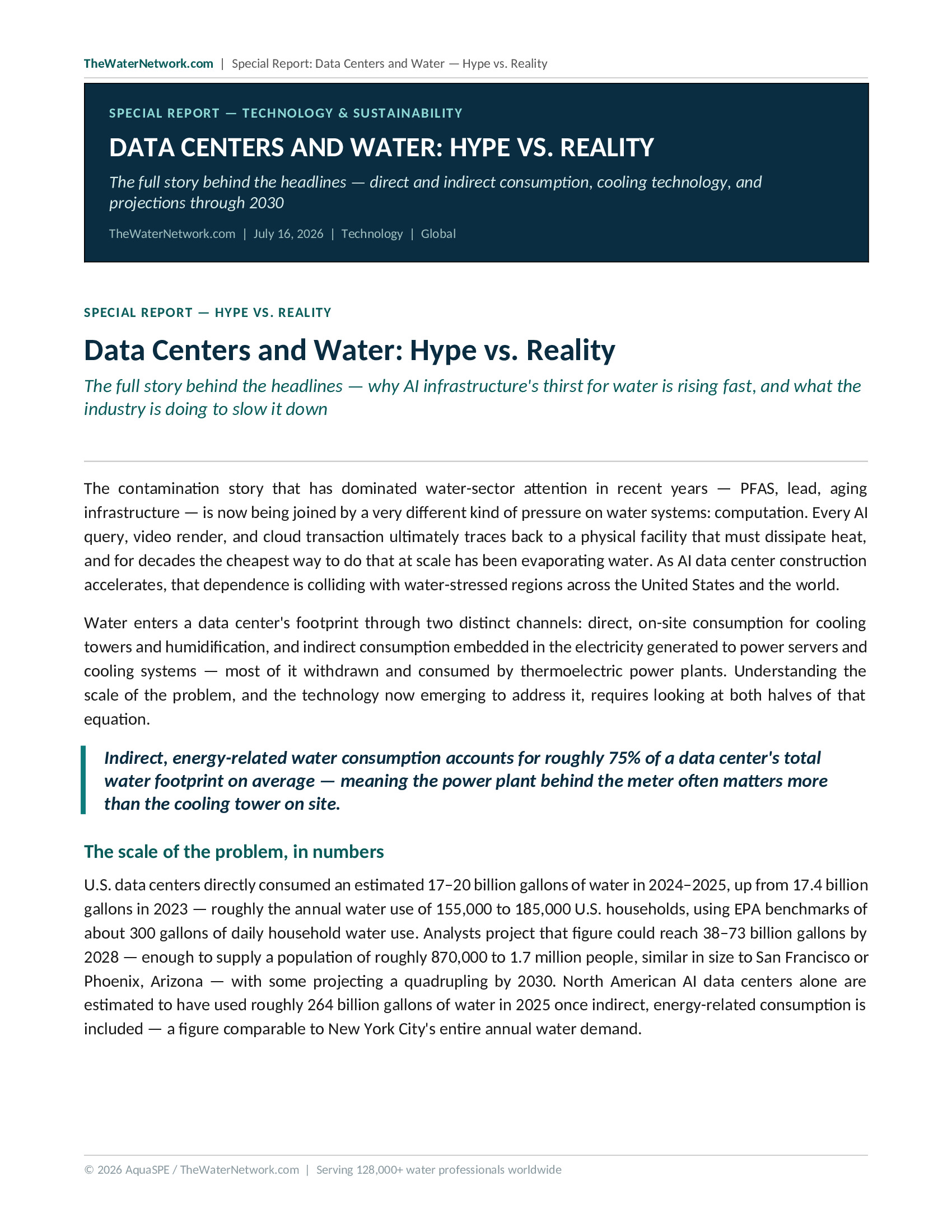 Data Centers and Water: Hype vs. Reality