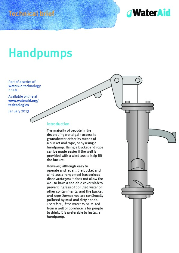Handpumps - repair and maintenance manual by Wateraid.