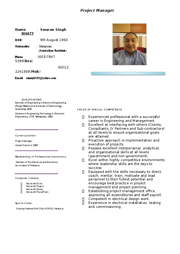 Swaran BHATT, Project Manager at Salcon