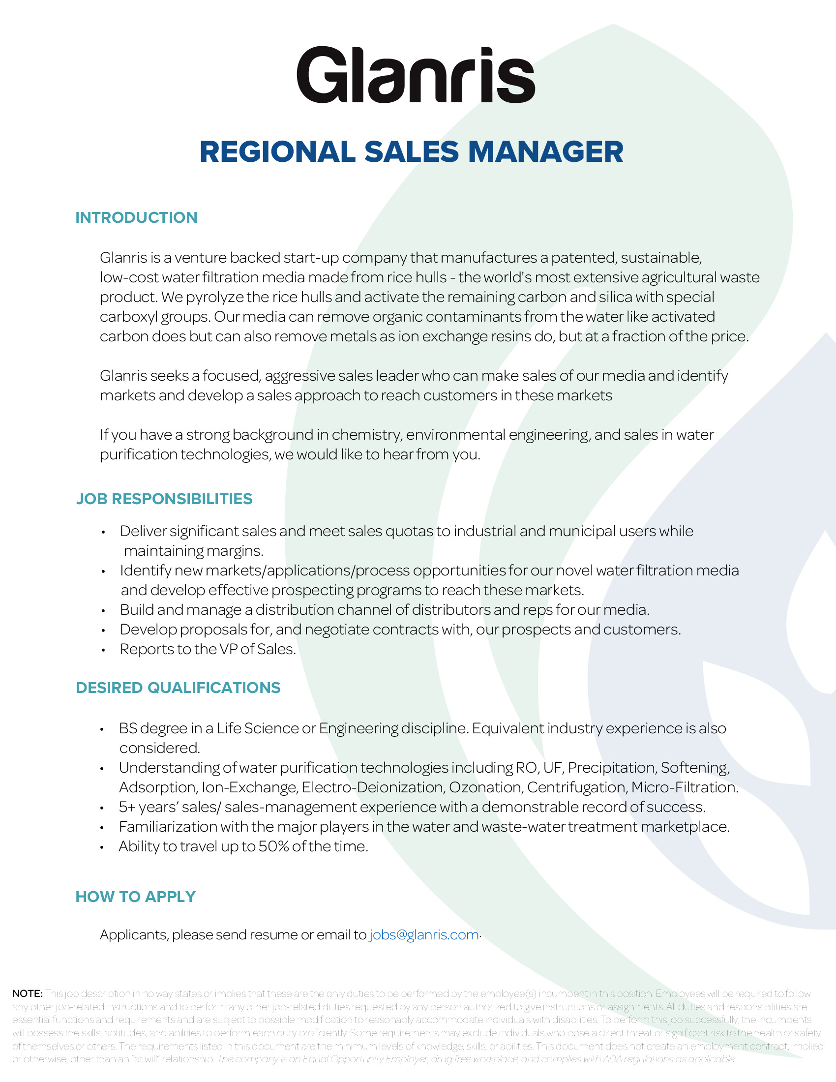 REGIONAL SALES MANAGER