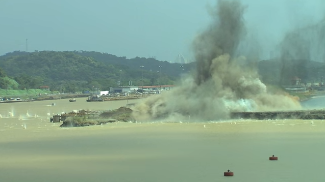 Panama Canal: Plug Blasting Underway