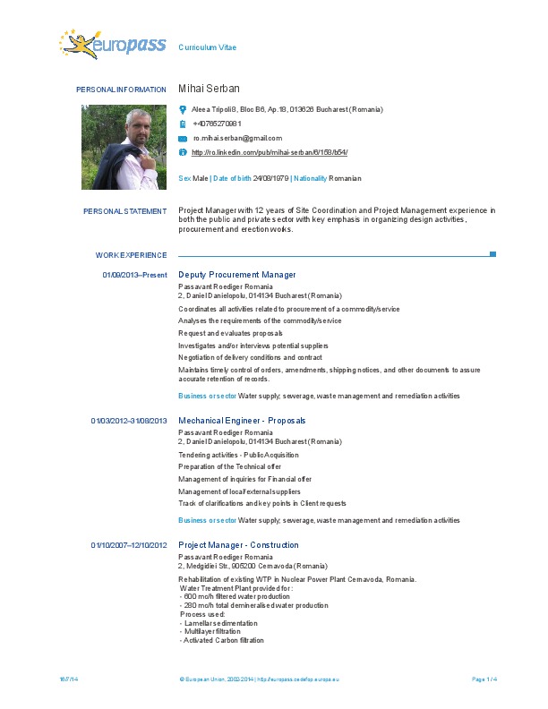 Mihai Serban, Passavant Energy & Environment - Deputy Procurement Manager