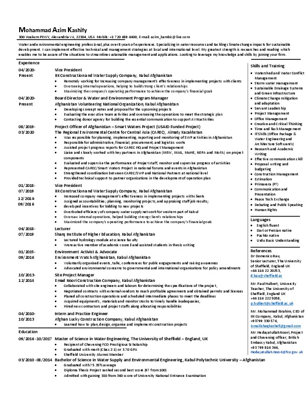 Mohammad Azim Kashify, Mr.