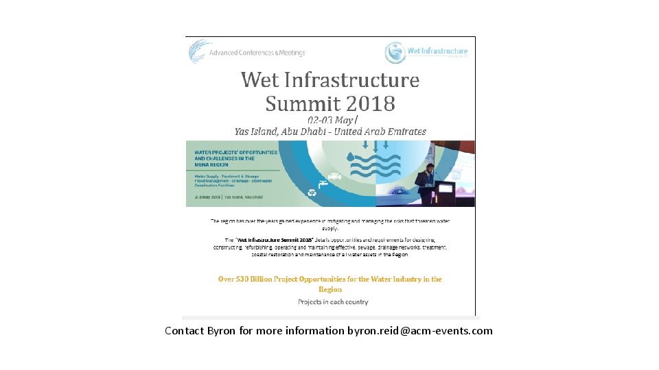 Wet Infrastructure 2018 Abu Dhabi, UAE