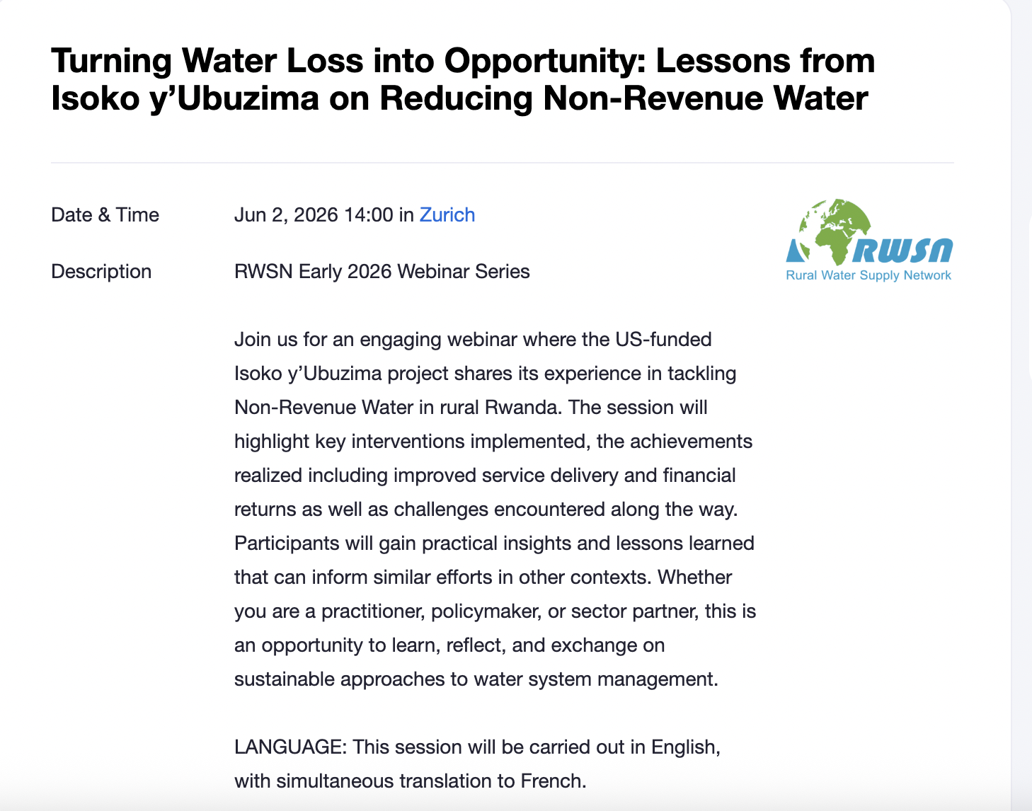 Webinar: Turning Water Loss into Opportunity