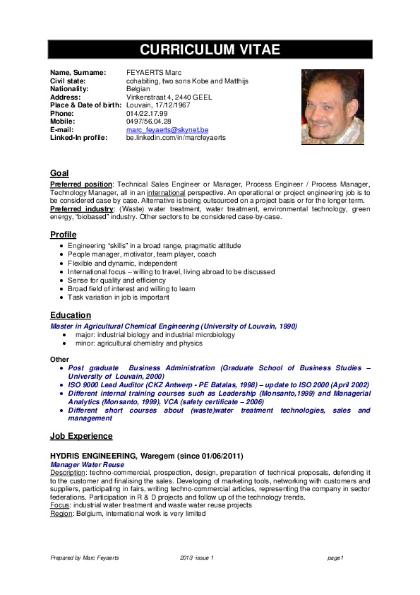 Marc Feyaerts, Manager Water Reuse