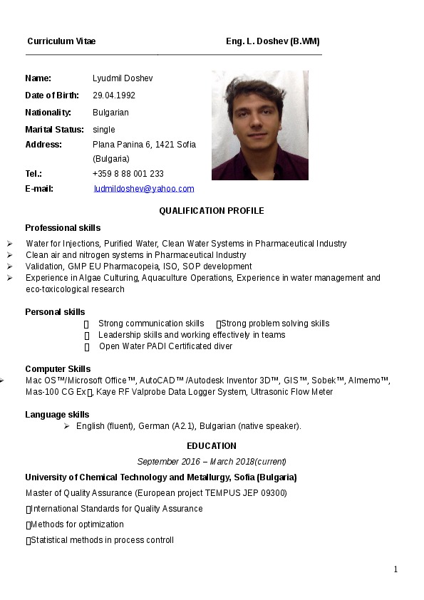 Lyudmil Doshev, Quality Assurance Engineer at Sopharma AD