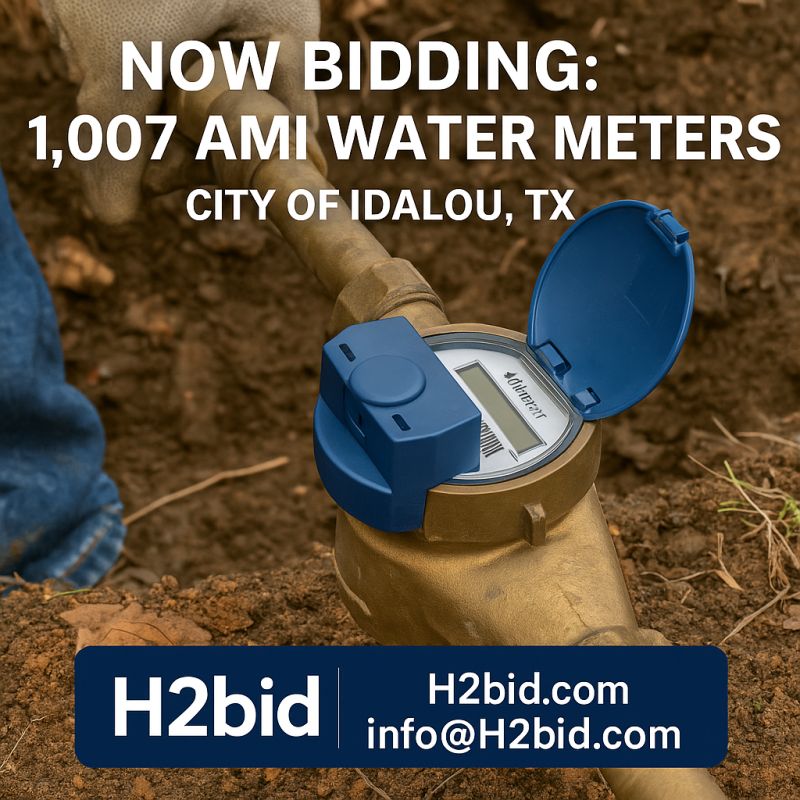 🚀Now Bidding: AMI Water Meters &ndash; Full System Install in Texas📡 AMI/AMR Pros: Your Next Big Win is in Texas!The City of Idalou, TX is acc...