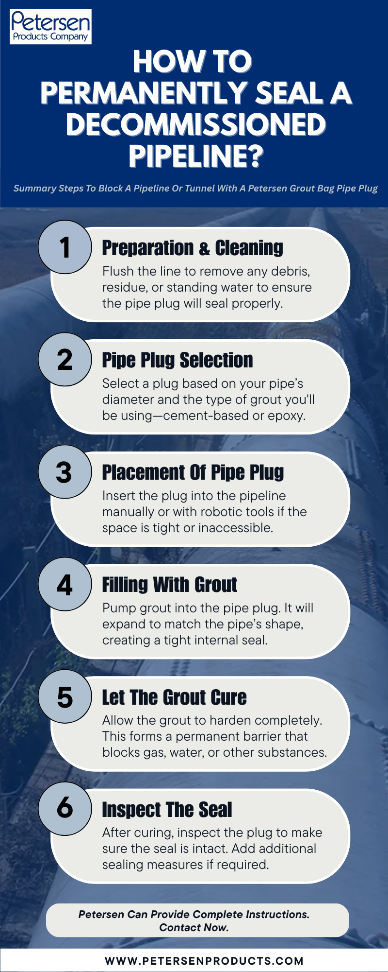 When pipelines are decommissioned, governments and environmental agencies typically require them to be permanently sealed. The reason for blocki...