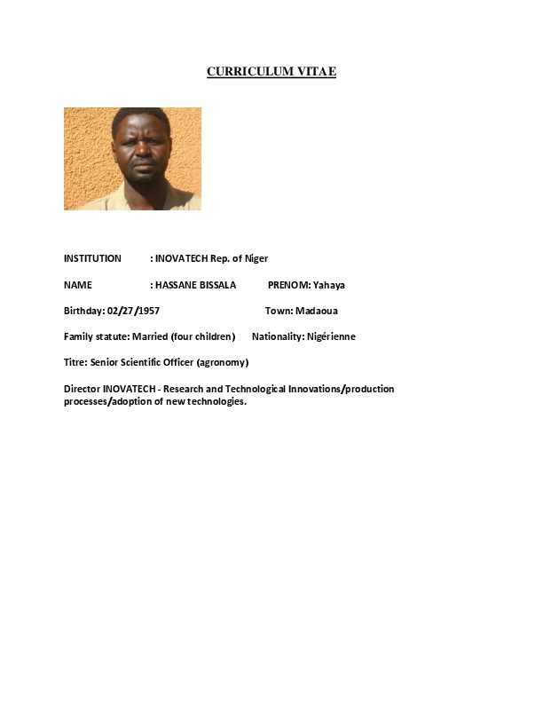 Hassane Bissala Yahaya, DIRECTOR at INOVATECH-sarl