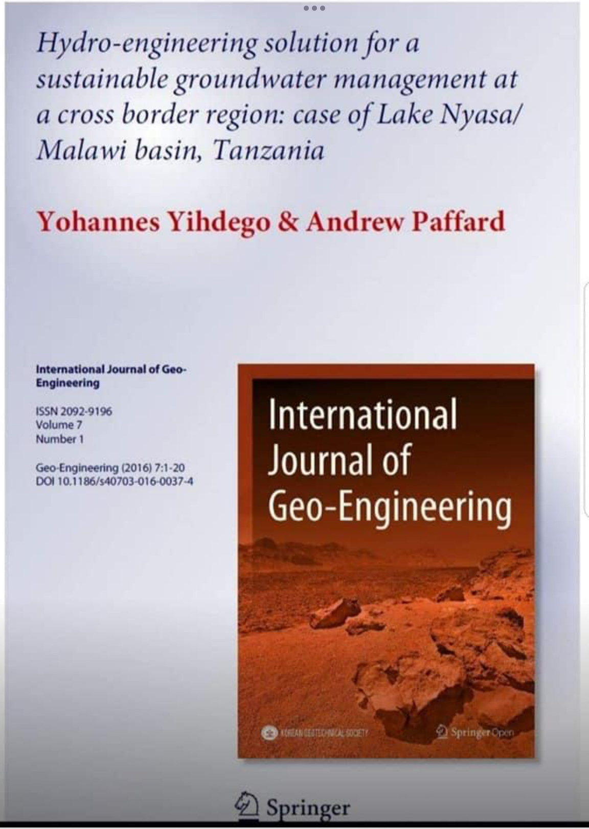 Published articles_Peer reviewed journals_Dr Yohannes Yihdego