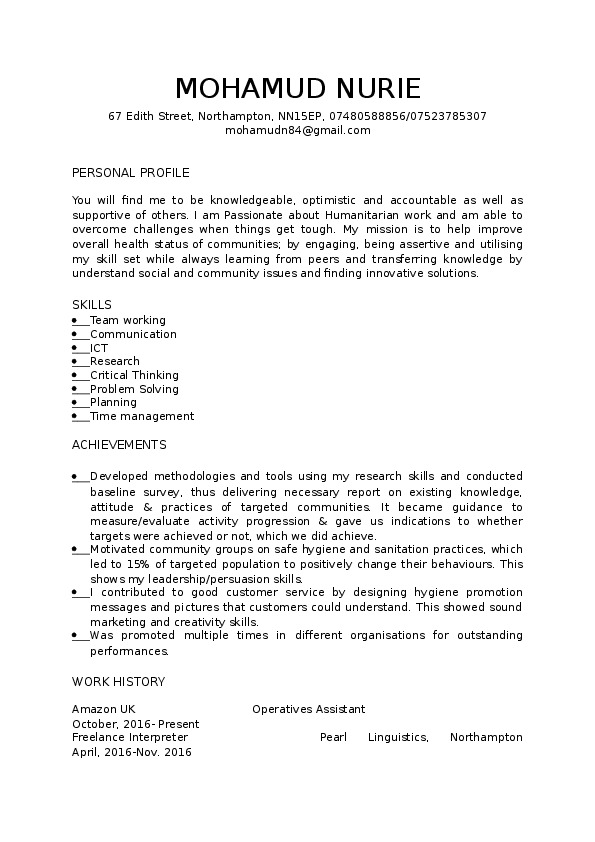 mohamud nurie, Student