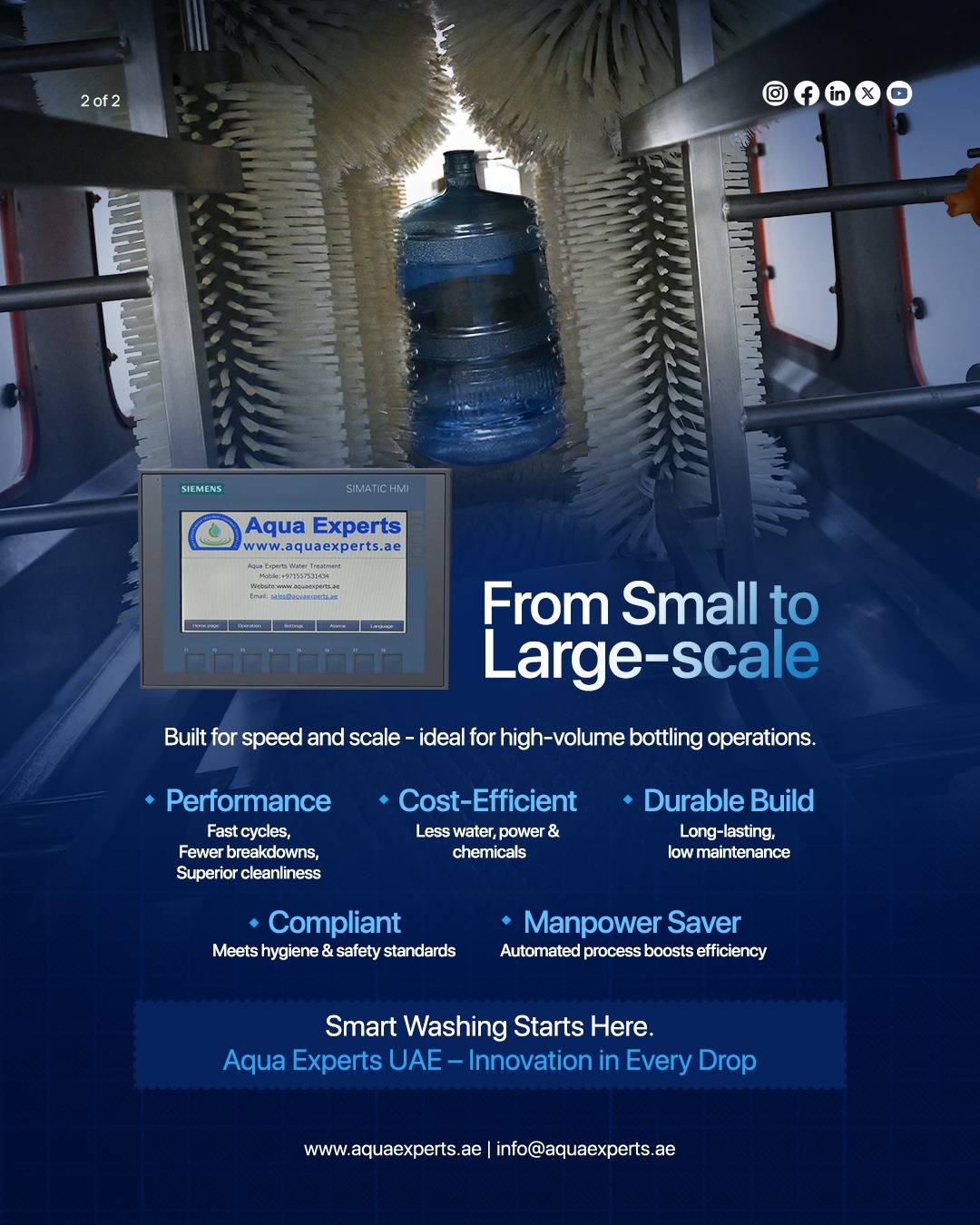 From External Precision to Scalable Automation &ndash; Aqua Experts UAE Powers the Future of 5-Gallon Bottle Washing.At Aqua Experts UAE, we underst...