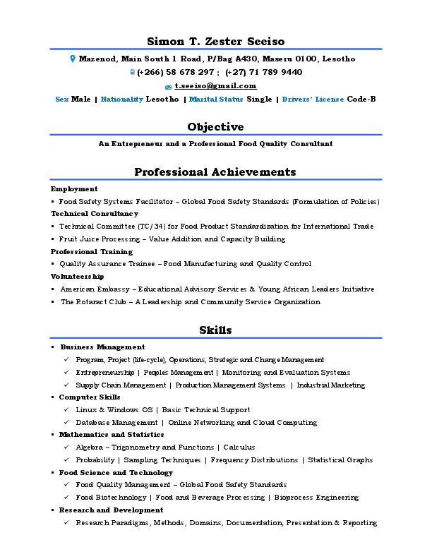 Sye Zester, Mountain Kingdom Foods - Food Safety Systems Facilitator