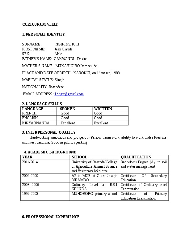 JEAN CLAUDE NGIRINSHUTI, KIGALI/RWANDA