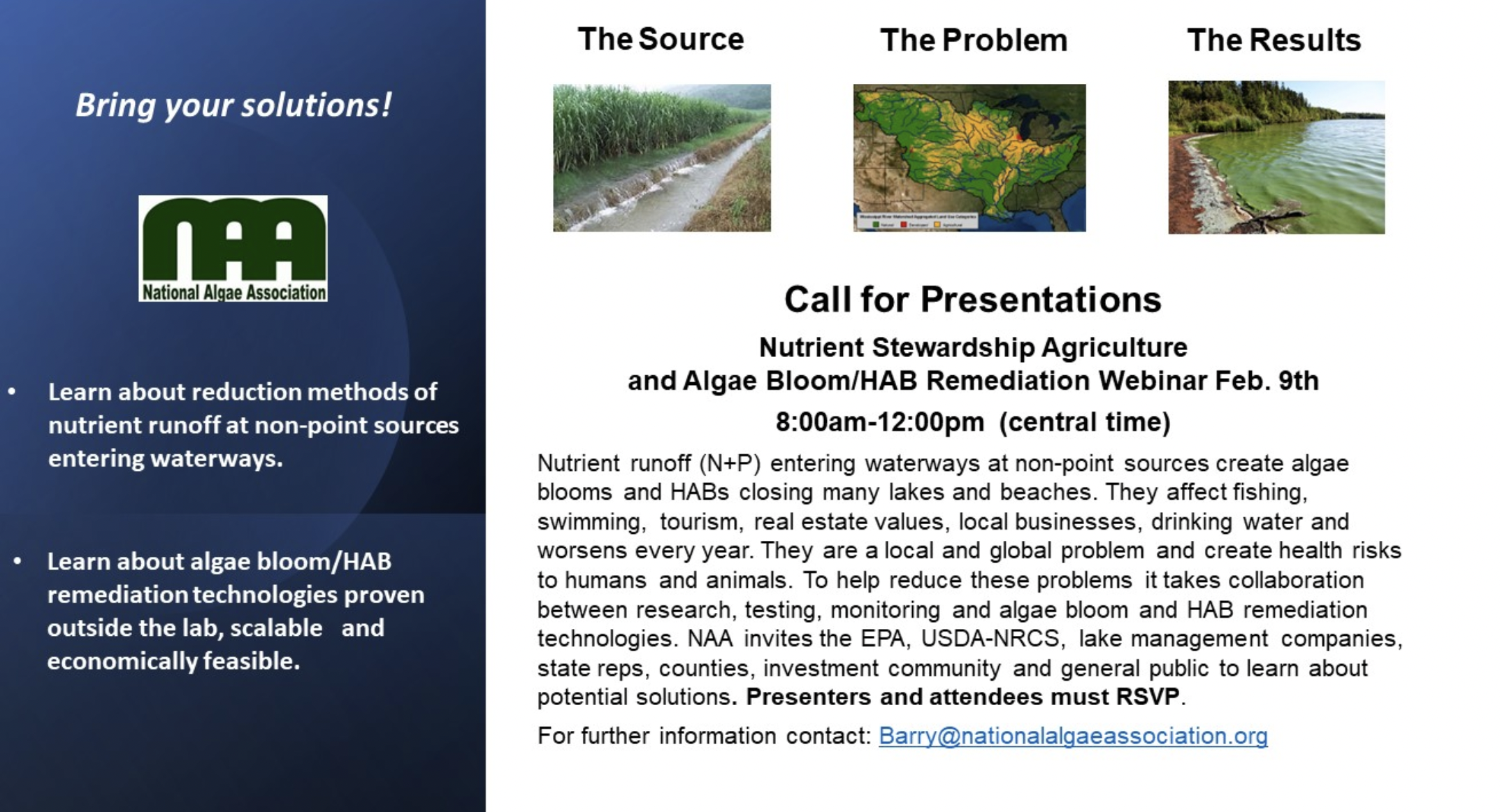National Algae Call for Presentations