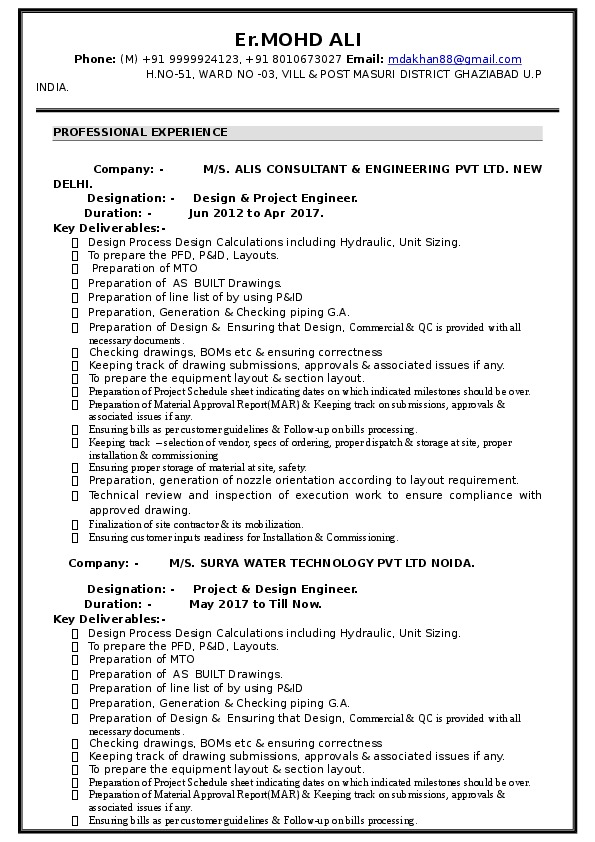 Er.Mohd ALI, Asst. Manager Project