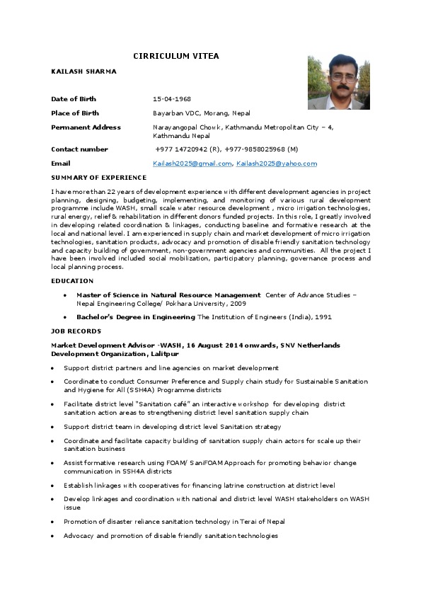 Kailash Sharma, WASH Advisor - Market Development at SNV