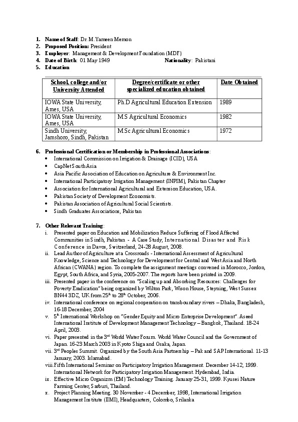 Yameen Memon, Management & Development Foundation - President