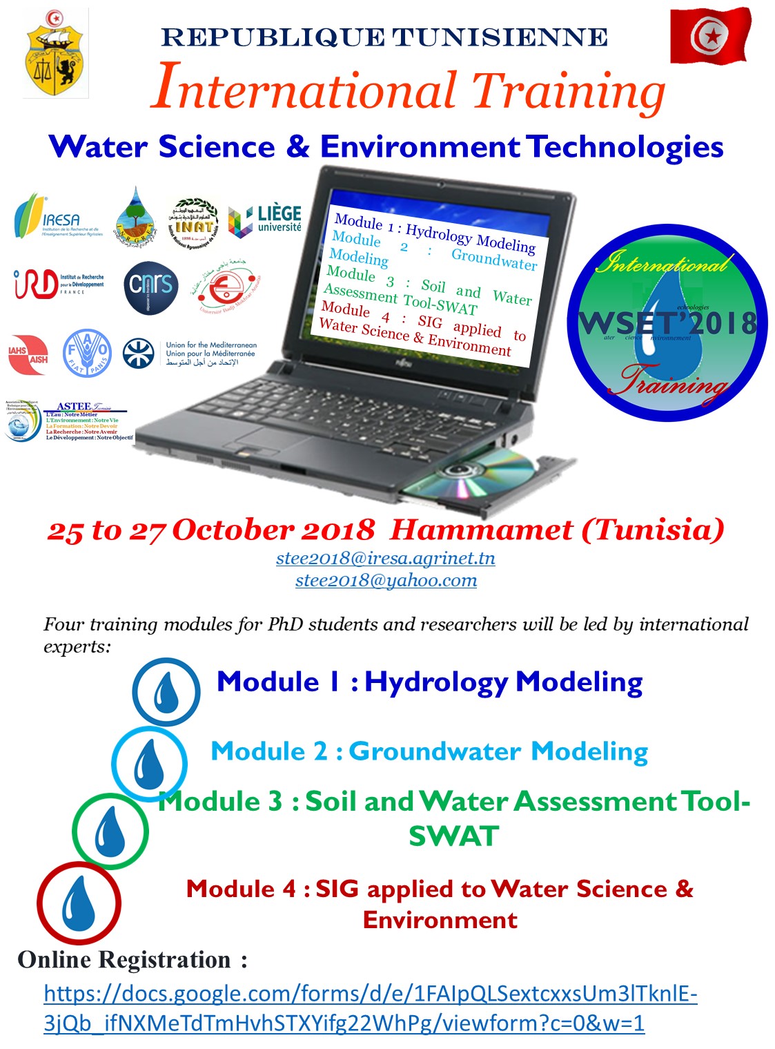 International Conference-Training Water Science & Environment Technologies (WSET&rsquo;2018)For further information please visit the Conference ...