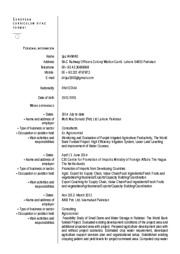 Ijaz Ahmad, Agriculture Expert