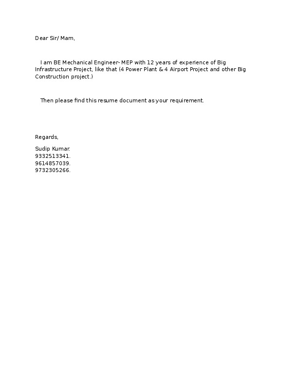 Sudip Kumar Mallick., Engineer - MEP at SPS MANI INFRASTRUCTURE Pvt. Ltd.