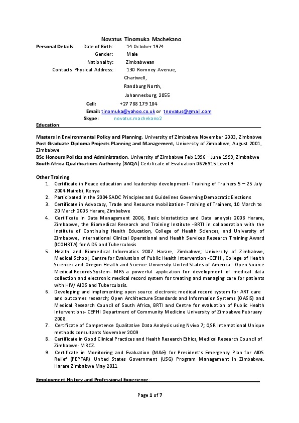 Novatus Machekano, NovaEnvironzw - Director