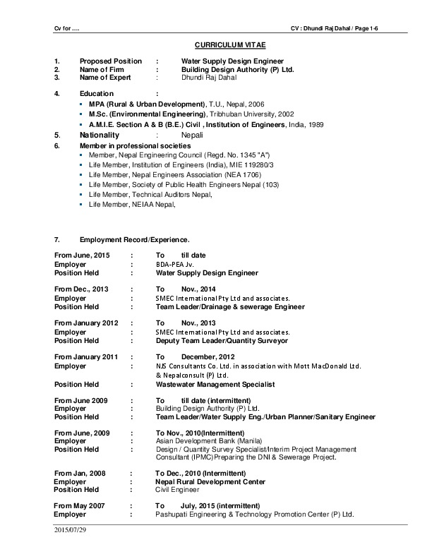 Dhundi Raj Dahal, senior Engineer