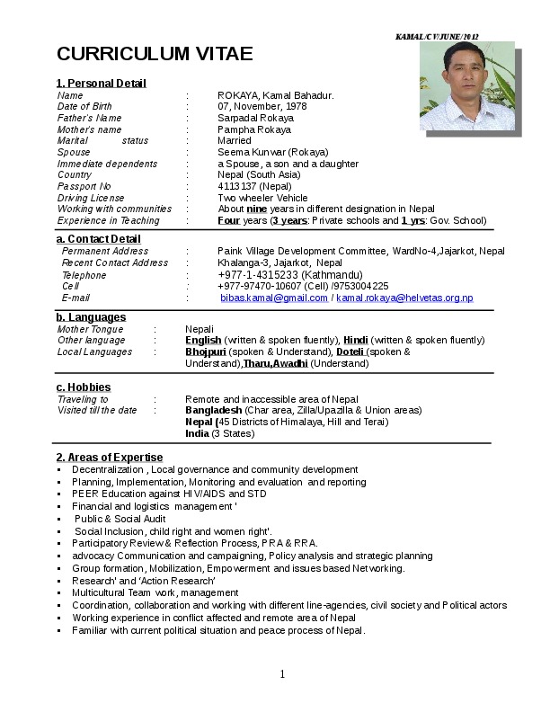 Kamal Rokaya, HELVETAS Swiss Intercooperation Nepal - Social Development Officer