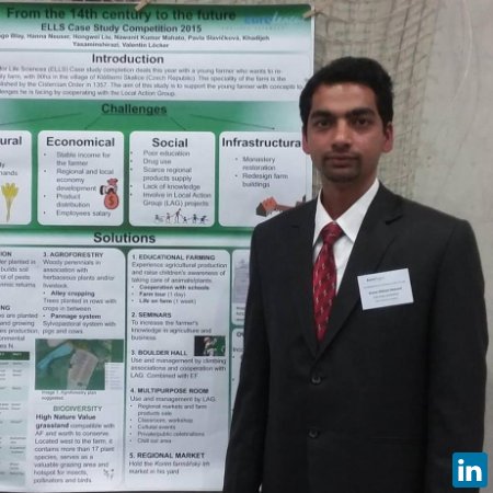 Nawanit Kumar Mahato, Master in Agriculture Sciences at the University of Hohenheim, Stuttgart, Germany