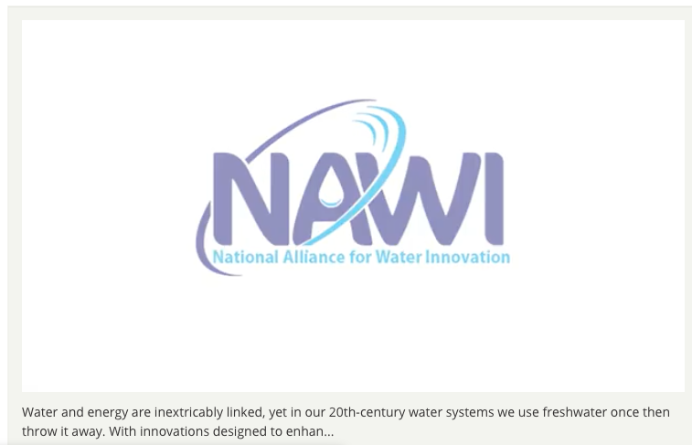 National Alliance for Water Innovation: Reimagining Desalination