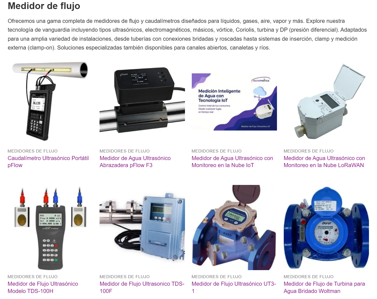 Medidores de Flujo - Equipos de Medición - Tecnometrica México