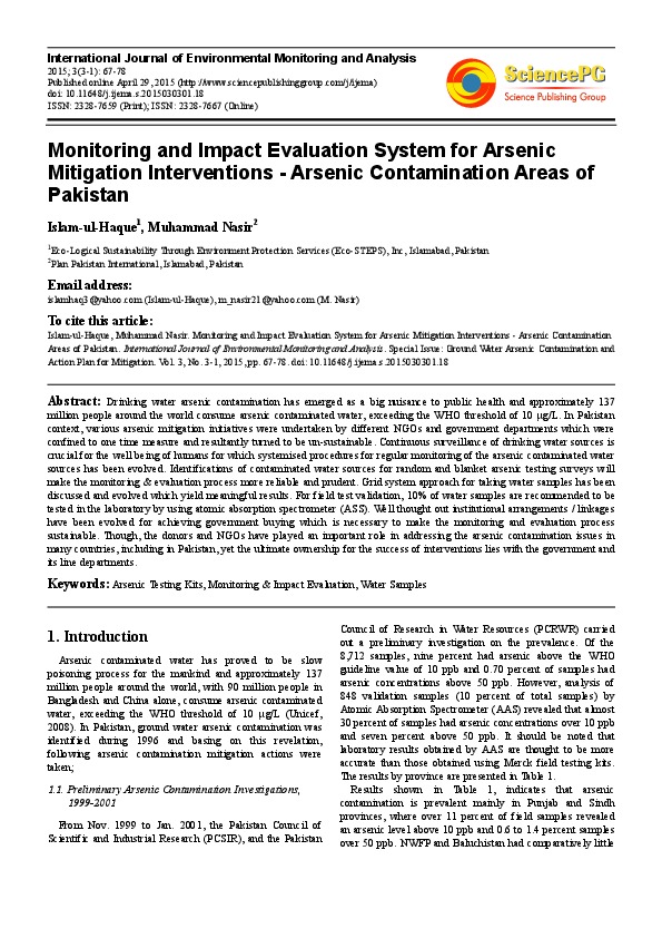 There are numerous arsenic ...