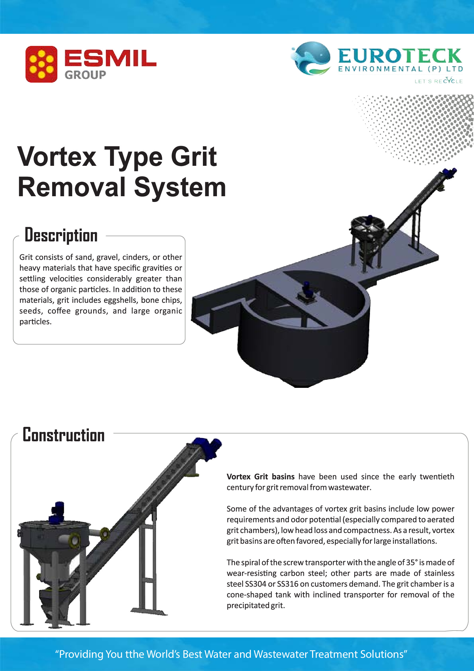 Mechanical Grit Removal Systems