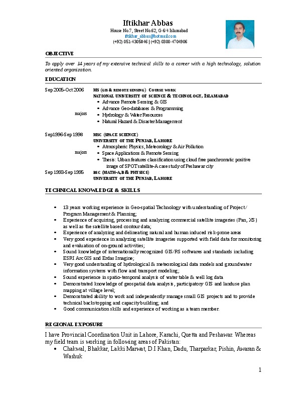 Iftikhar Abbas, UNDP - GIS Specialist