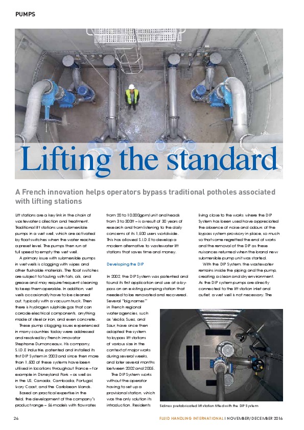 DIP Systeme&reg; by SIDE Industrie : No wet well. Simple solution. Our future. S.I.D.E. Industrie is a French family company specialized for 30 ...