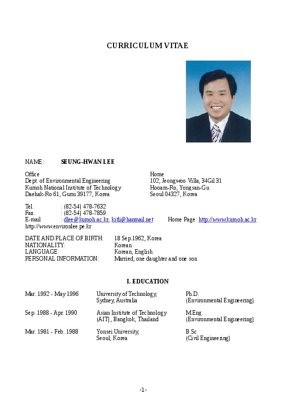 Seung Lee, Professor at Kumoh National Institute of Technology