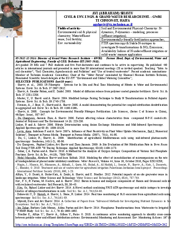 Abraham Shaviv, Technion Israel Institute of Technology - Professor 