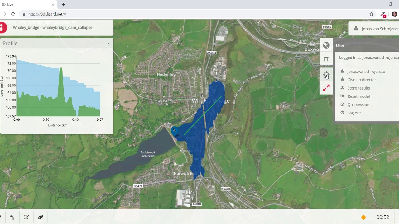 Hydrodynamic ​Simulation ​of Whaley Bridge Dam Bursting (Video)