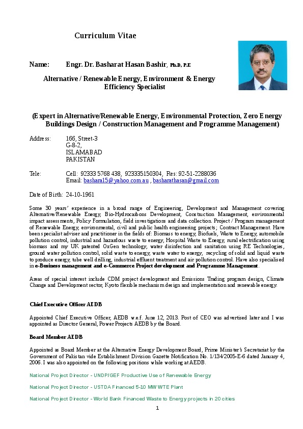 Basharat Bashir, Director General