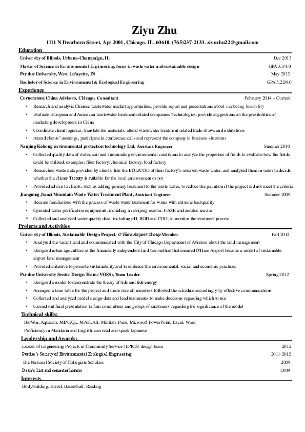 Ziyu Zhu, Cornerstone China Advisors - Consultant