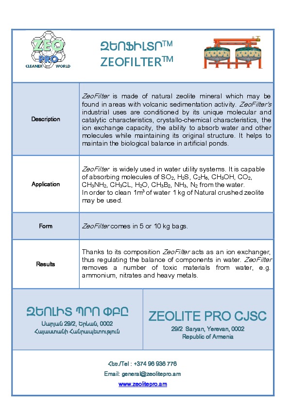 Natural zeolite has high ...